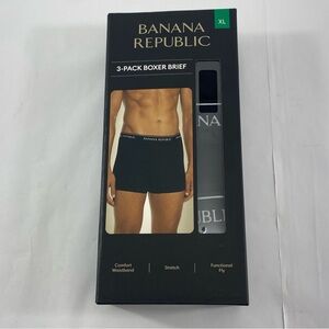 Banana Republic Men’s Black Boxer Briefs 3-Pack Size:XL Stretch Wristband